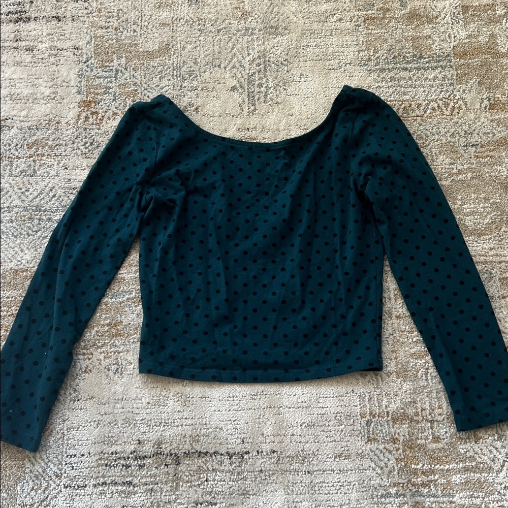 ‼️ Forever 21 Teal Polka Dot Long Sleeve ‼️